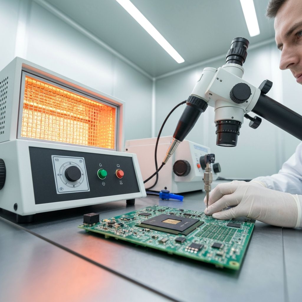 Lutowanie BGA w elektronice przemyslowej - reballing i naprawa