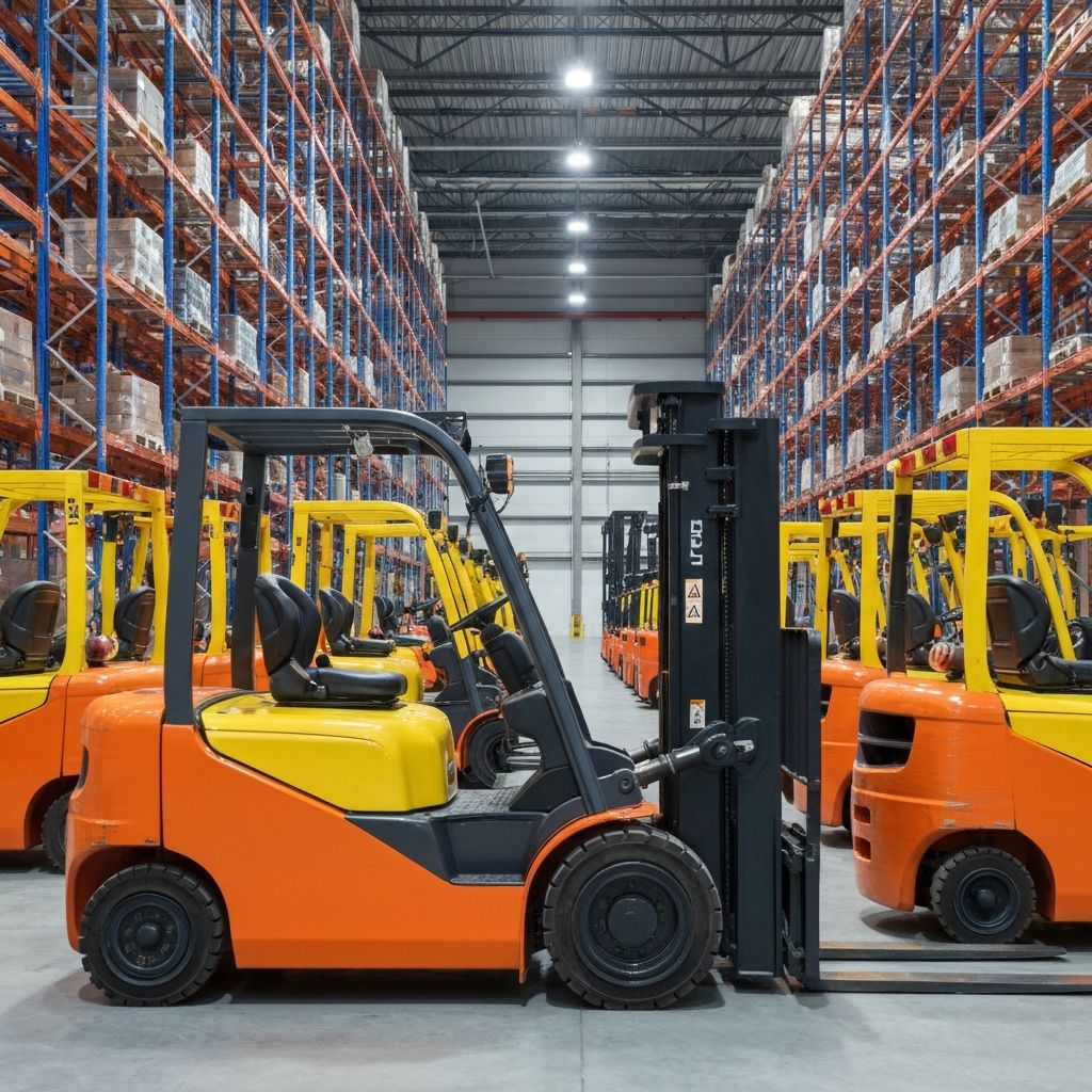 Flota wózków widłowych Hangcha CPYD w europejskim magazynie – serwis sterowników ACORE