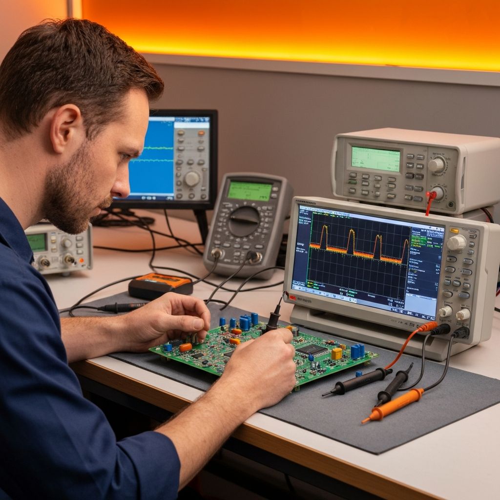 Diagnostyka modułu mocy JLG oscyloskopem - naprawa elektroniki A-core