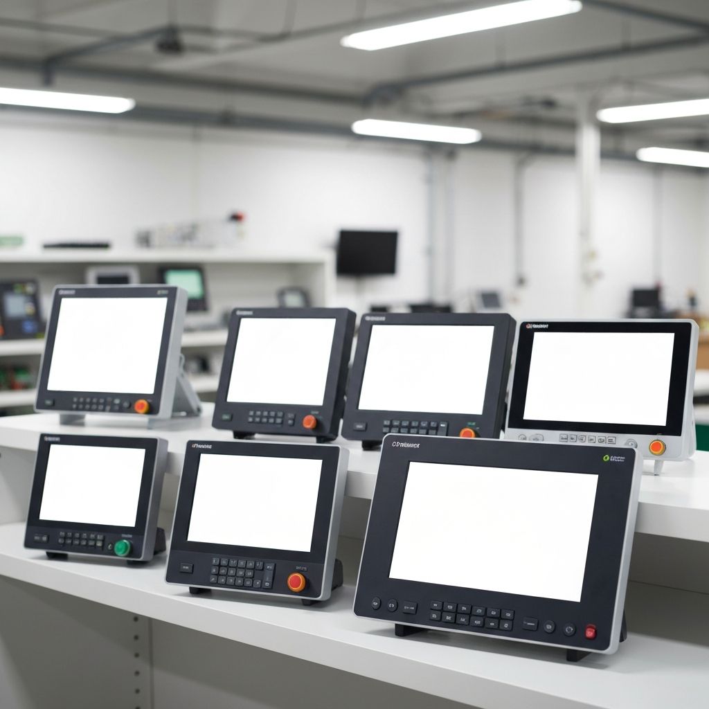 Różne marki paneli operatorskich HMI – Siemens, Allen-Bradley, Weintek, Omron, Mitsubishi – serwis Acore