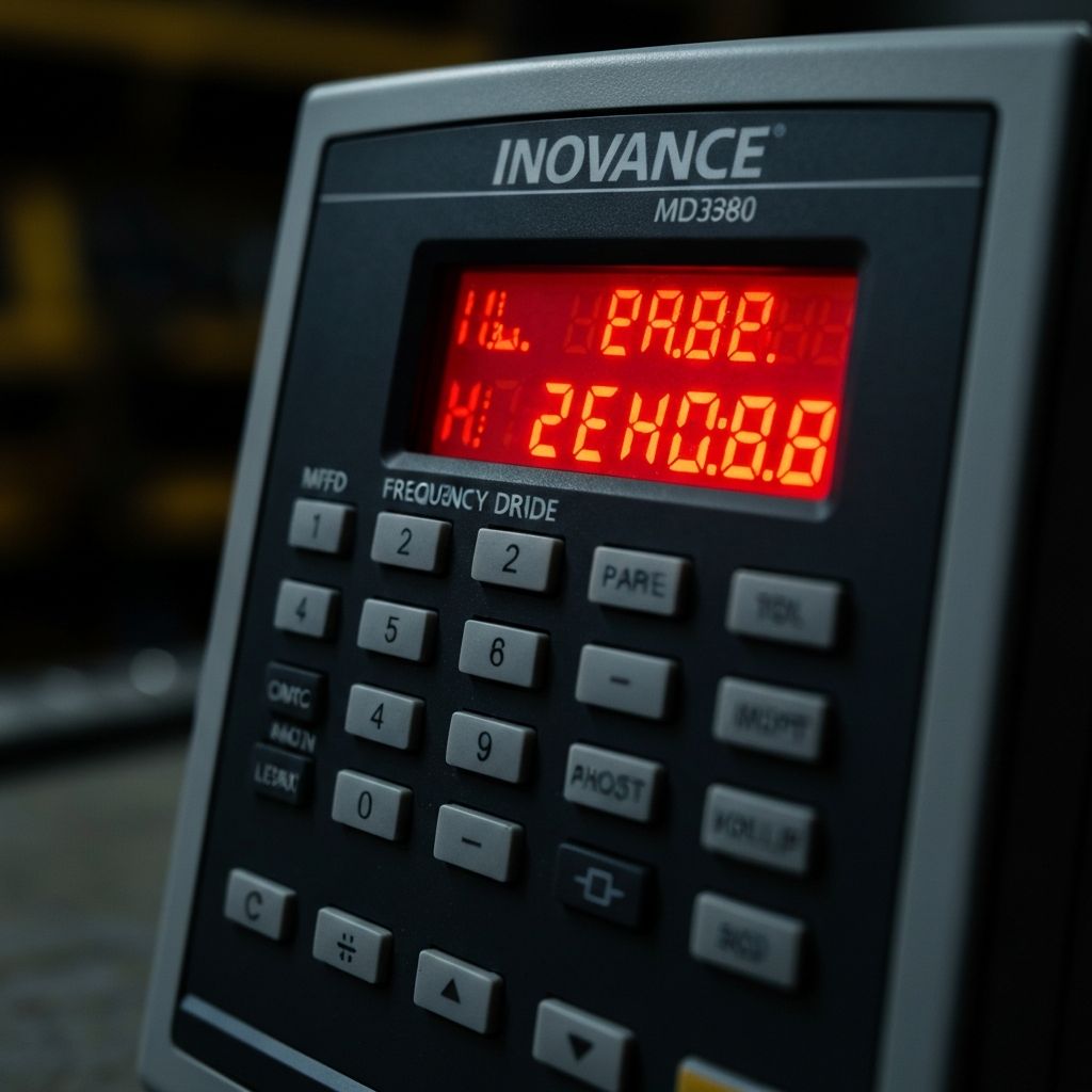 Migający wyświetlacz falownika Inovance MD380 – objaw uszkodzonej przetwornicy zasilającej