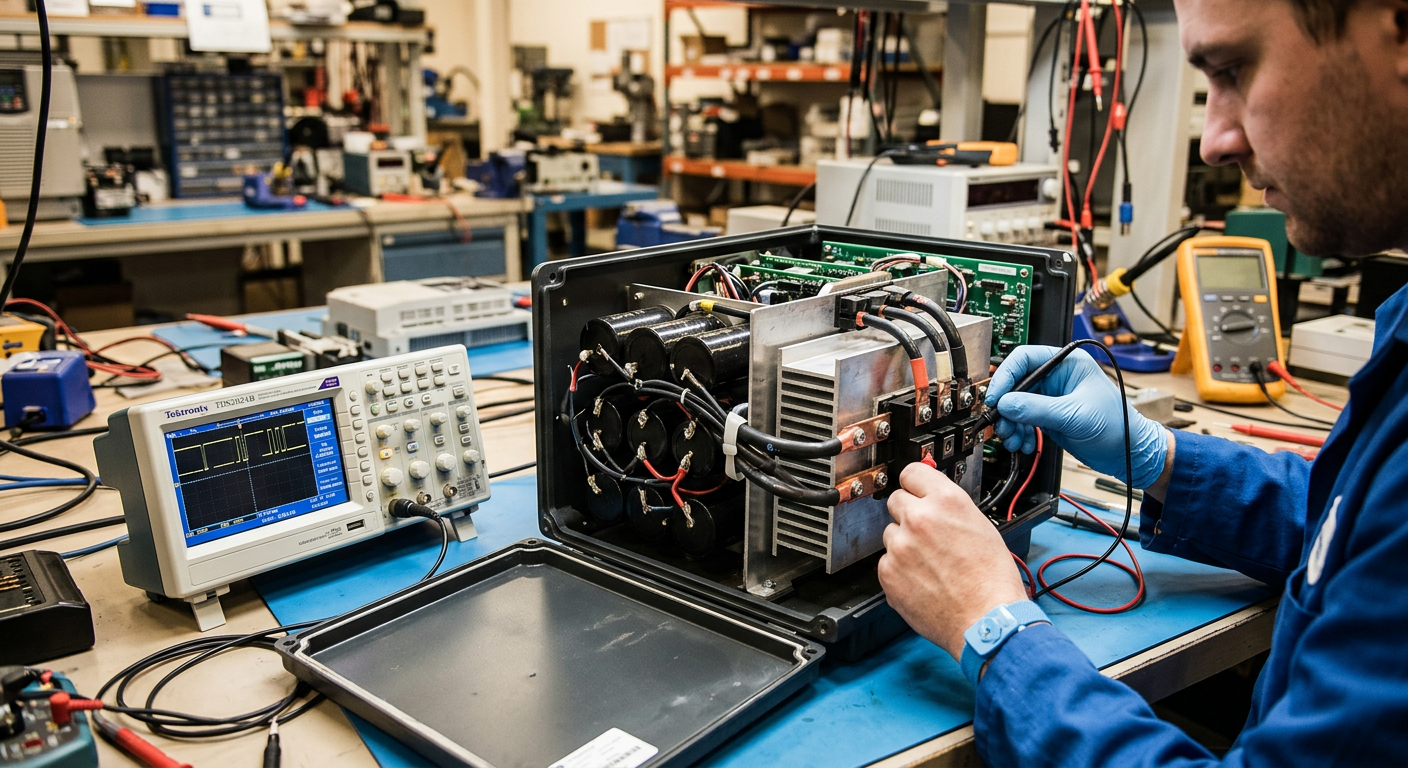Naprawa falownika Allen-Bradley PowerFlex 755 – test modułu IGBT w serwisie ACORE