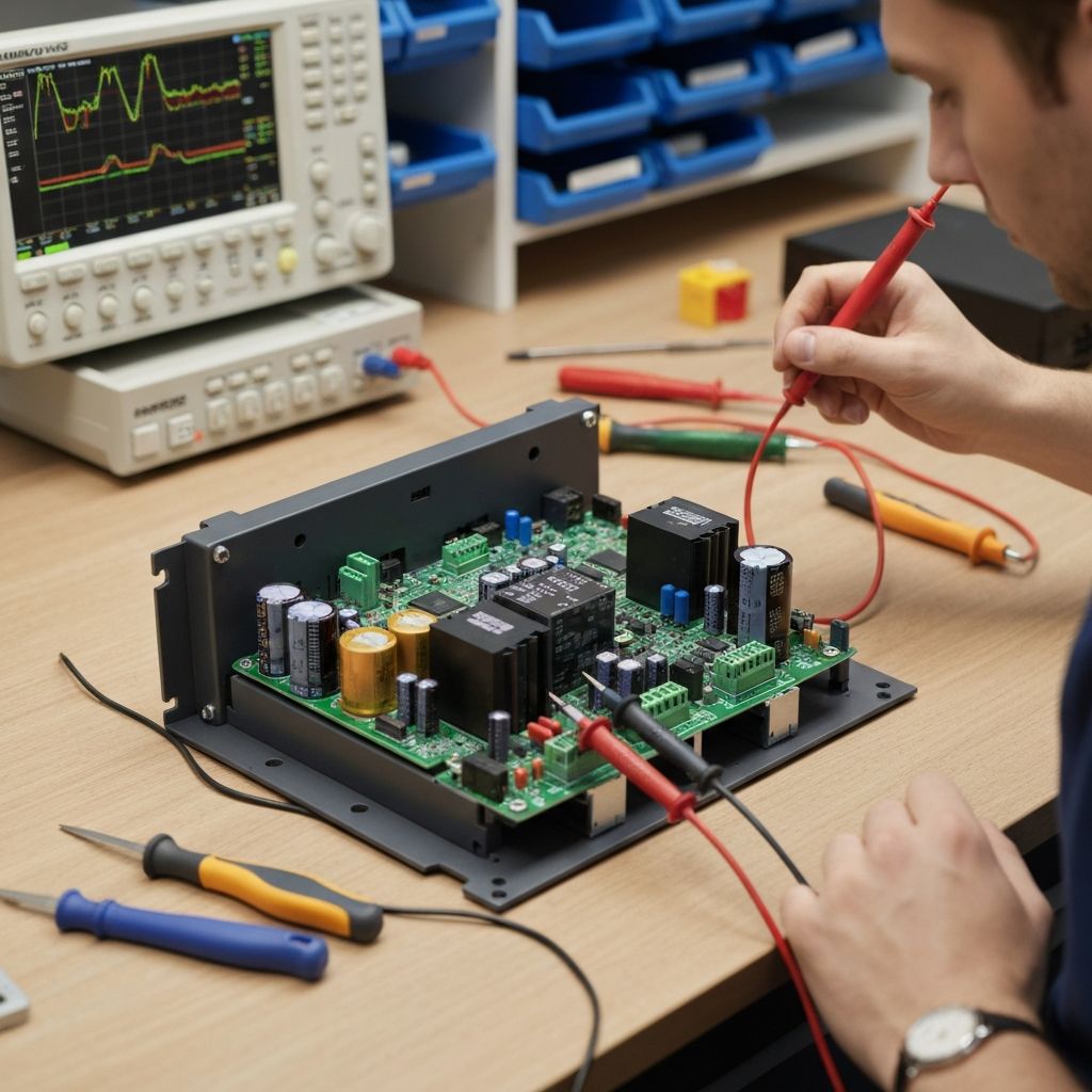 Naprawa falownika Inovance MD380 – wymiana modułu IGBT i kondensatorów DC bus w warsztacie ACORE