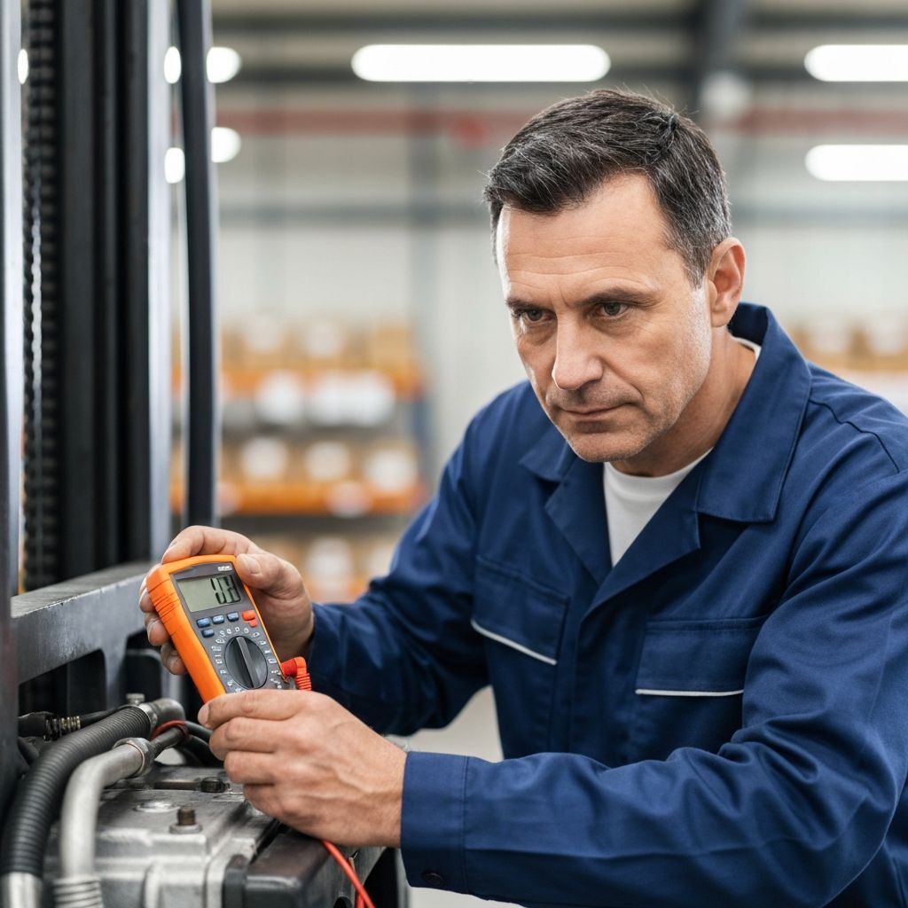 Flota wózków widłowych – pomiary elektryczne rezystancja izolacji prąd upływu Śląsk